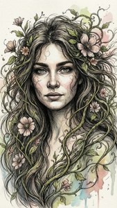Floral Doodle Portrait