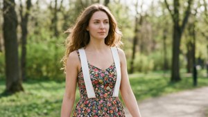 Floral Dress and Suspenders