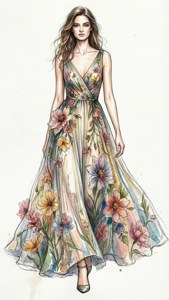 Floral Dress Watercolor