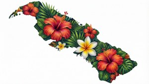 Floral Hawaii Map