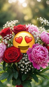 Floral Heart Eye Emoji
