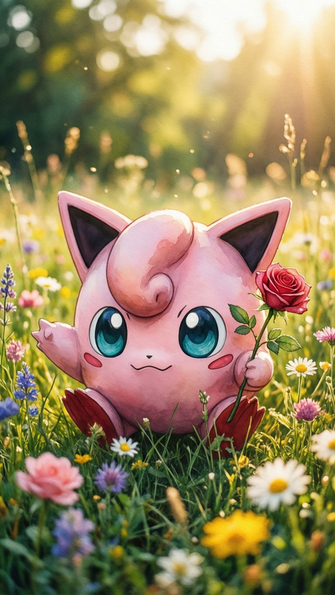 Floral Meadow Puff by Wallpapers.art Studio