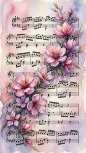 Floral Music Staff