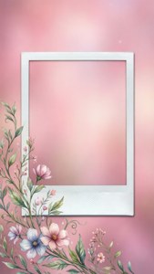 Floral Pink Polaroid Frame