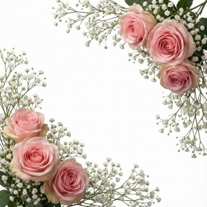 Floral Pink Roses Border