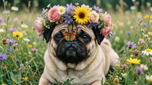 Floral Pug Fairy