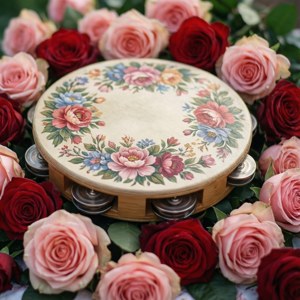 Floral Romance Tambourine