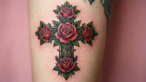 Floral Rose Cross