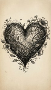 Floral Scribble Heart