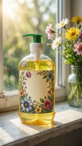 Floral Soap on Windowsill