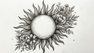 Floral Sun Sketch