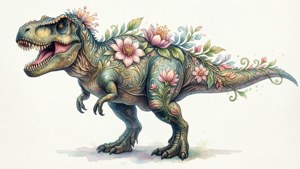 Floral T Rex Pattern