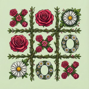 Floral Tic Tac Toe