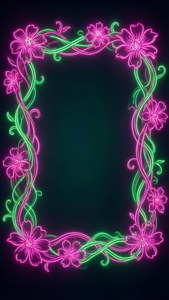 Floral Vine Neon Frame