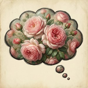 Floral Vintage Thought Bubble
