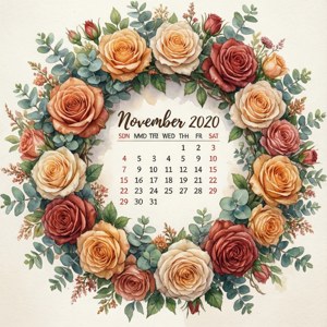 Floral Wreath Calendar