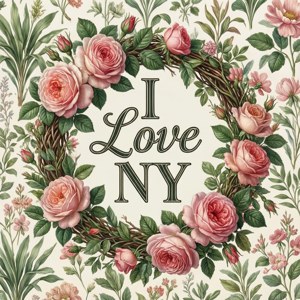 Floral Wreath I Love NY