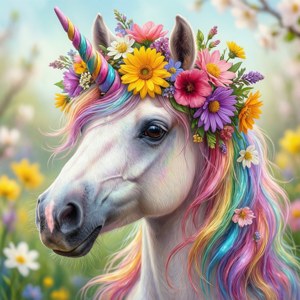 Floral Wreath Unicorn