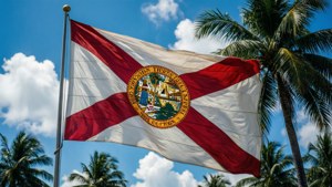 Florida Flag Under Blue Sky