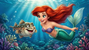 Flounder and Ariel