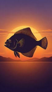 Flounder Sunset Silhouette