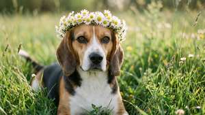 Flower Crown Beagle
