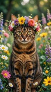 Flower Crown Cat
