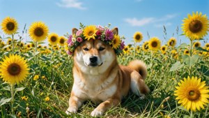 Flower Crown Shiba