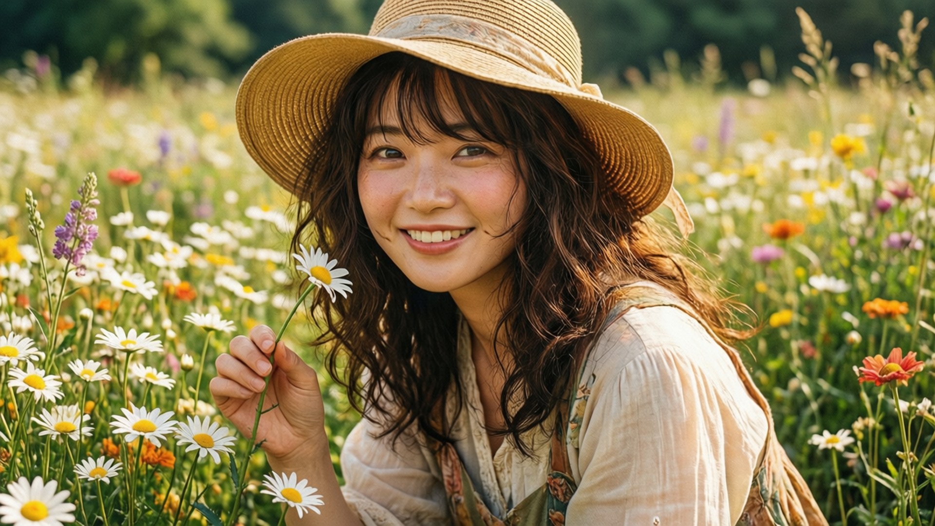 Flower Field Joy by Wallpapers.art Studio