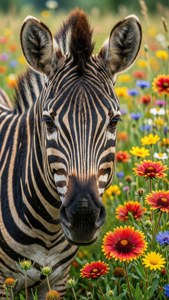 Flower Field Zebra