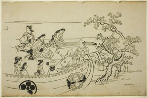 Flower-Viewing Party with Crest-Bearing Curtain, from the series "Flower Viewing at Ueno (Ueno hanami no tei)"