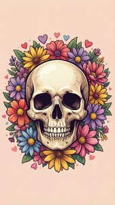 Flower Wreath Skull
