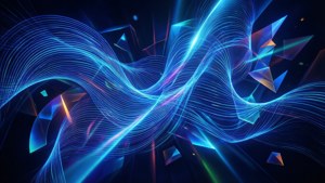 Flowing Neon Blue Abstraction