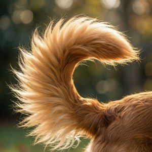 Fluffy Golden Tail Close-up
