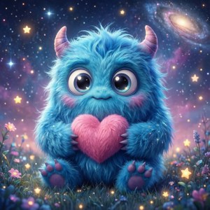 Fluffy Monster Heart