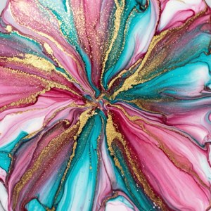 Fluid Acrylic Pour Flower