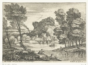 Fluitspeler aan waterkant