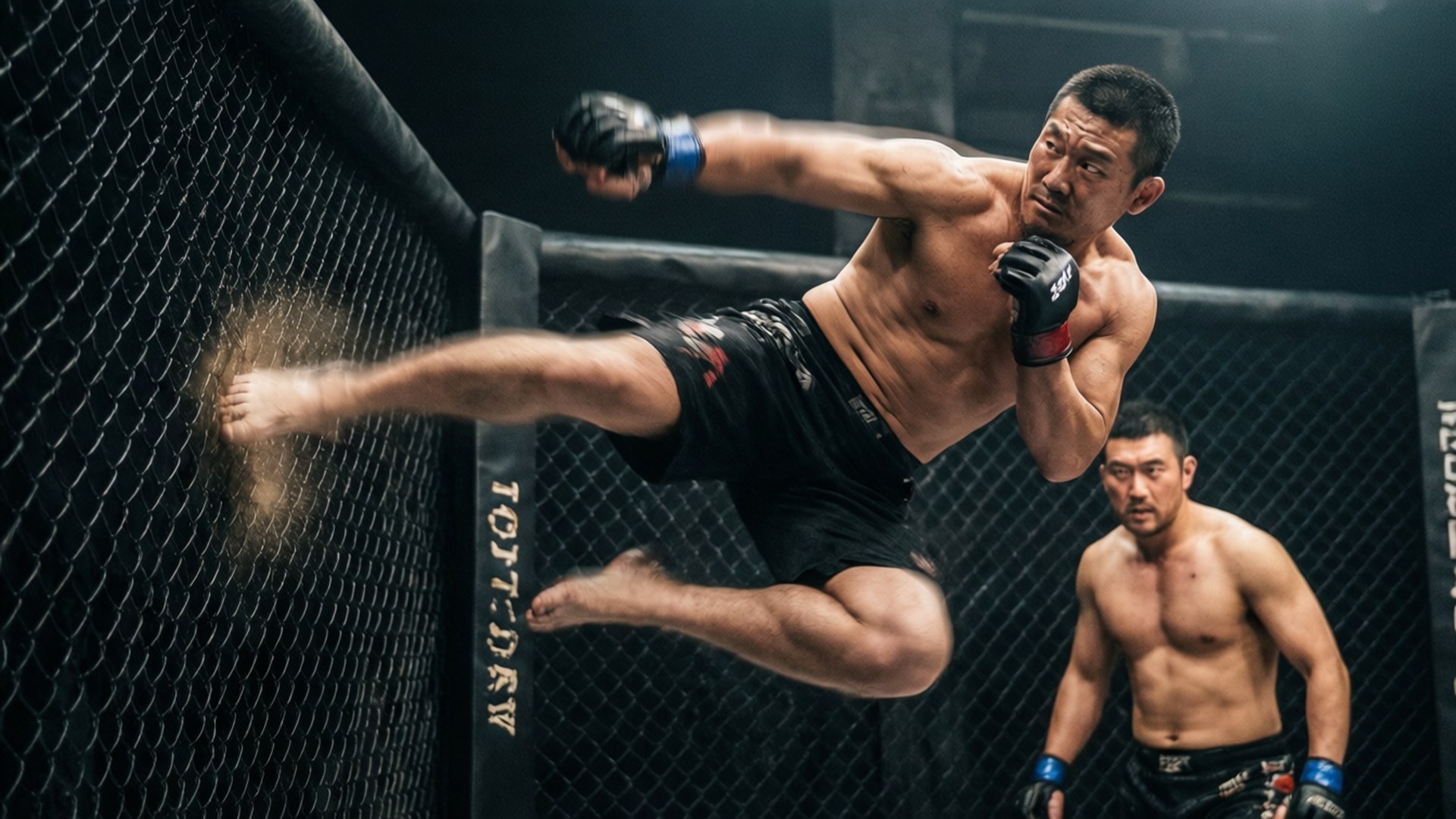 Flying Knee Strike by Wallpapers.art Studio