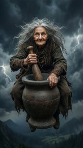 Flying Mortar Witch