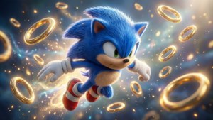 Flying Sonic with Rings