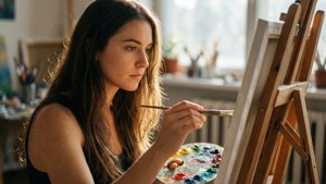 Focused Artist at Work