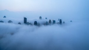 Foggy City Skyline