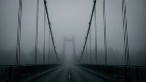 Foggy Drammen Bridge