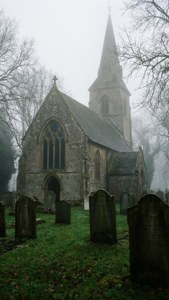 Foggy Graveyard Church
