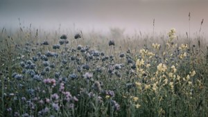 Foggy Wildflower Field
