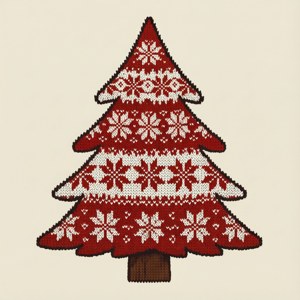 Folk Art Red Tree