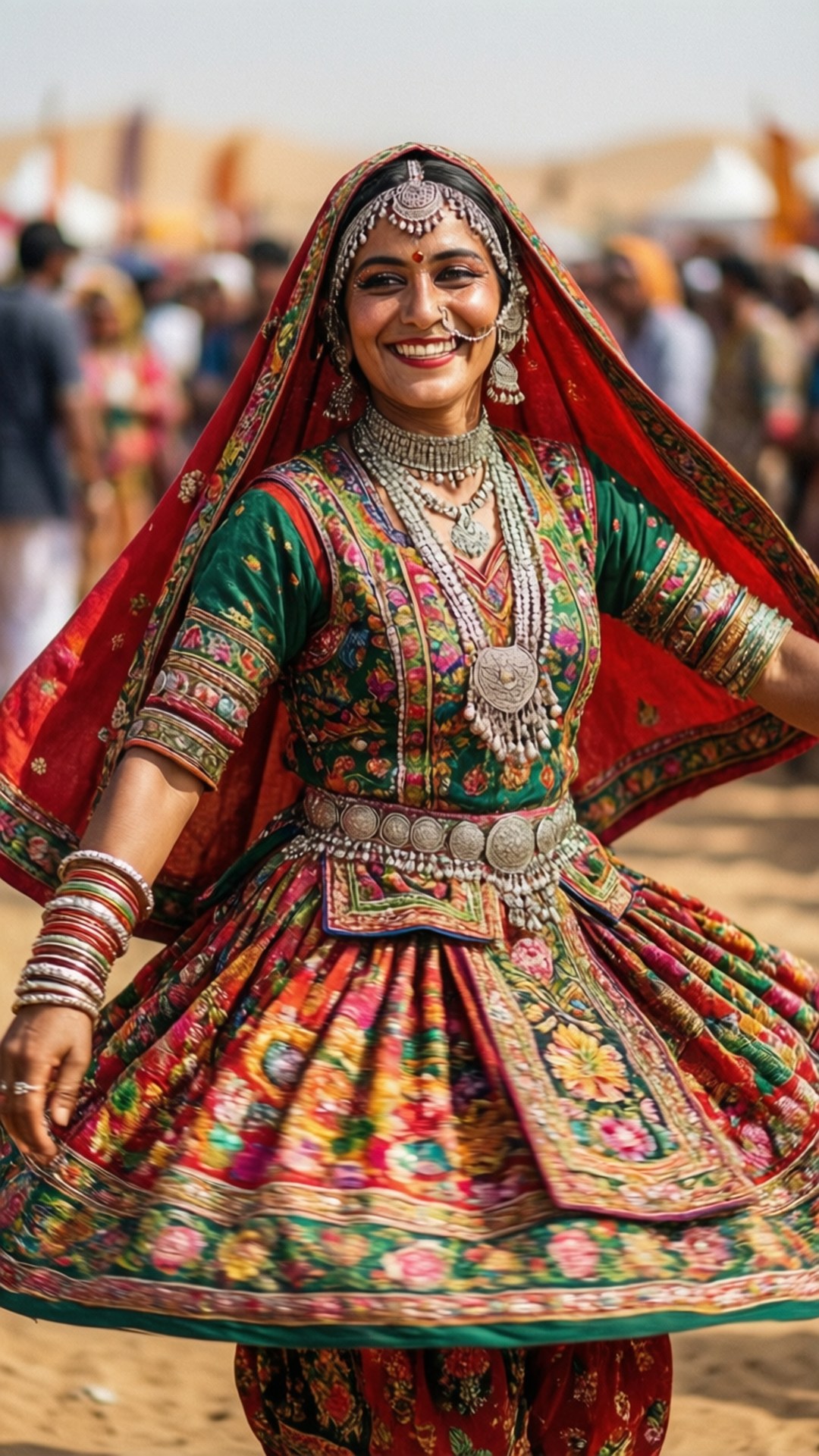 Folk Dancer in Vibrant Attire by Wallpapers.art Studio