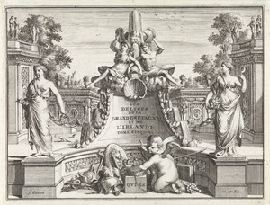 Fontein in een architectonische tuin