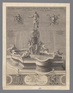 Fontein met standbeeld van keizer Rudolf II van Habsburg als Caesar