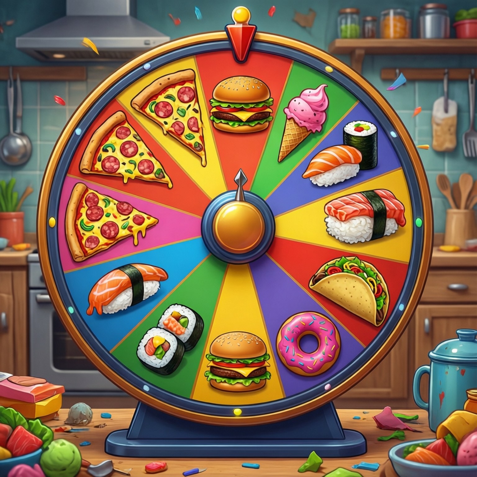 Food Roulette Wheel by Wallpapers.art Studio